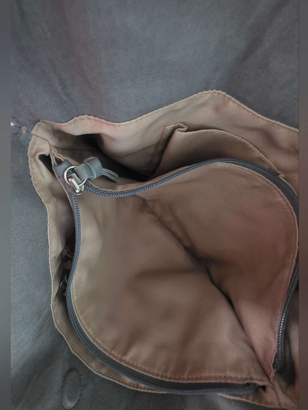The Sak Gray Leather Huntley Hobo Bag with Brown Tassel - Picture 7 of 10
